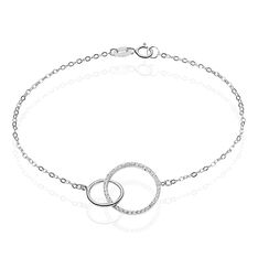 Bracelet Argent Rhodie Yalaz Double Cercle