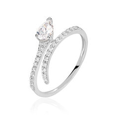 Bague Serpent Or Blanc Et Oxydes