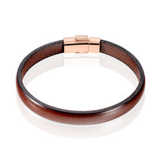 Bracelet Acier Rose Cuir