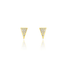 Boucles D'Oreilles Or Jaune Puce Coeur
