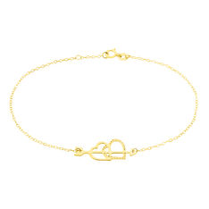 Bracelet Or Jaune Chaine Pendante C?Ur