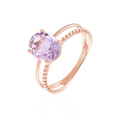 Bague Or Rose Posy Amethyste Ovale