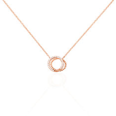 Collier Argent Rose Janne Cercle Entrelace Oxyde
