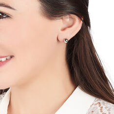 Boucles D'Oreilles Acier Puce Boules