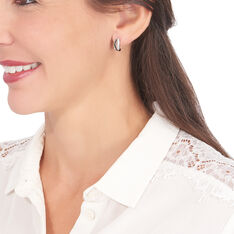 Boucles D'Oreilles Argent 3 Rangs Oxyde