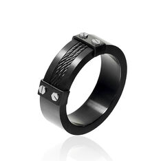 Bague Acier Pvd Anneau Cables Vis