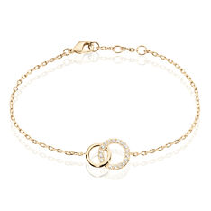 Bracelet Plaque Or Et Oxyde