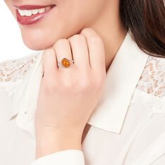 Bague Argent Corps De Bague Vrille Ambre