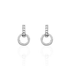 Boucles D'Oreilles Argent Rhodie Pendante Oxyde