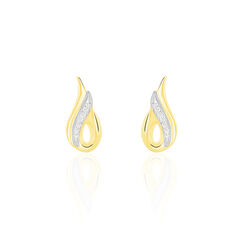Boucles D'Oreilles Puces Or Bicolore