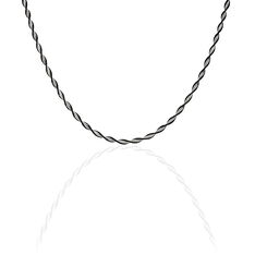 Collier Argent Bicolore Maille Torsade