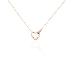 Collier Argent Rose Elanda Motif C?Ur