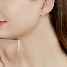 Boucles D'Oreilles Or Blanc Elandine Puce