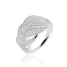 Bague Argent Rhodie Maya Feuille Oxyde