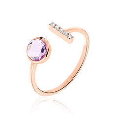 Bague Or Rose Amethyste Oxydes