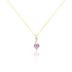 Collier Or Et Amethyste