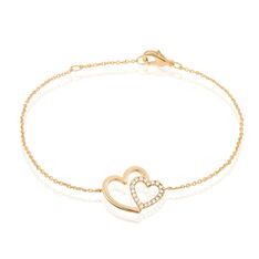 Bracelet Plaque Or Et Oxyde