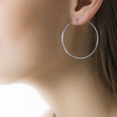 Creoles Argent Rhodie Flexible