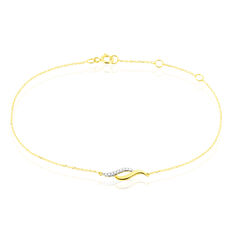 Bracelet Vague Or Jaune Diamants
