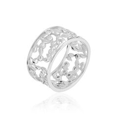Bague Argent Rhodie Fleuralina Dentelle Oxyde
