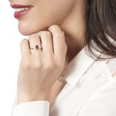 Bague Anaid Or Jaune Amethyste Oxydes