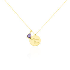 Collier Or Jaune Aven Pastille Message Amethyste - Colliers Femme | Marc Orian