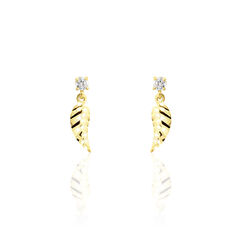 Boucles D'Oreilles Or Jaune Pendantes