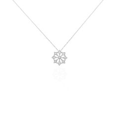 Collier Or Blanc Vickya Cercle Et Losanges Diamants