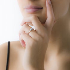 Solitaire Argent Rhodie Oxyde