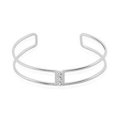 Jonc Argent Rhodie Kanza 2 Rangs Ajoures