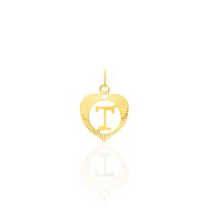 Pendentif Lettre Coeur T Or Jaune