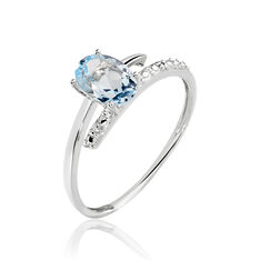 Bague Or Blanc Et Topaze