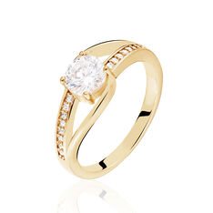 Solitaire Plaque Or Jaune Oxyde