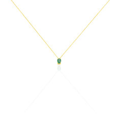 Collier Or Jaune Ovale Emeraude