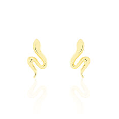 Boucles D'Oreilles Or Jaune Puce Serpent