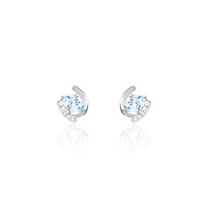 Boucles D'Oreilles Tya Or Blanc Topaze