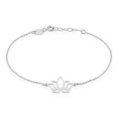 Bracelet Argent Rhodie Raia Fleur De Lotus