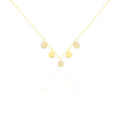 Collier Or Jaune Rosette 5 Pastilles