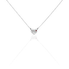 Collier Argent Rhodie Sweet Maman C?Ur Ecriture