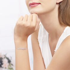 Bracelet Argent Rhodie Feuille