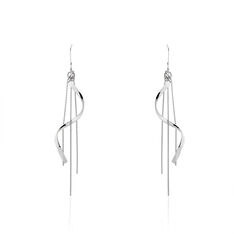Boucles D'oreilles Pendantes Rizlaine Argent Blanc - Boucles d'oreilles Pendantes Femme | Marc Orian