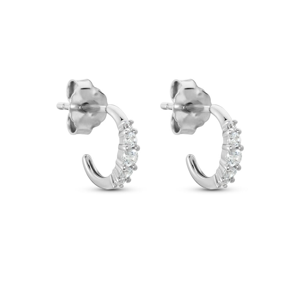 Cr&eacute;oles Anemone Argent Blanc Oxyde De Zirconium - Cr&eacute;oles Femme | Marc Orian