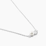 Collier Elea Argent Blanc Perle De Culture Oxyde De Zirconium - Colliers avec pierres Femme | Marc Orian