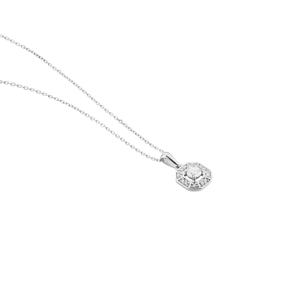 Collier Transmission Or Blanc Diamant - Colliers avec pierres Femme | Marc Orian
