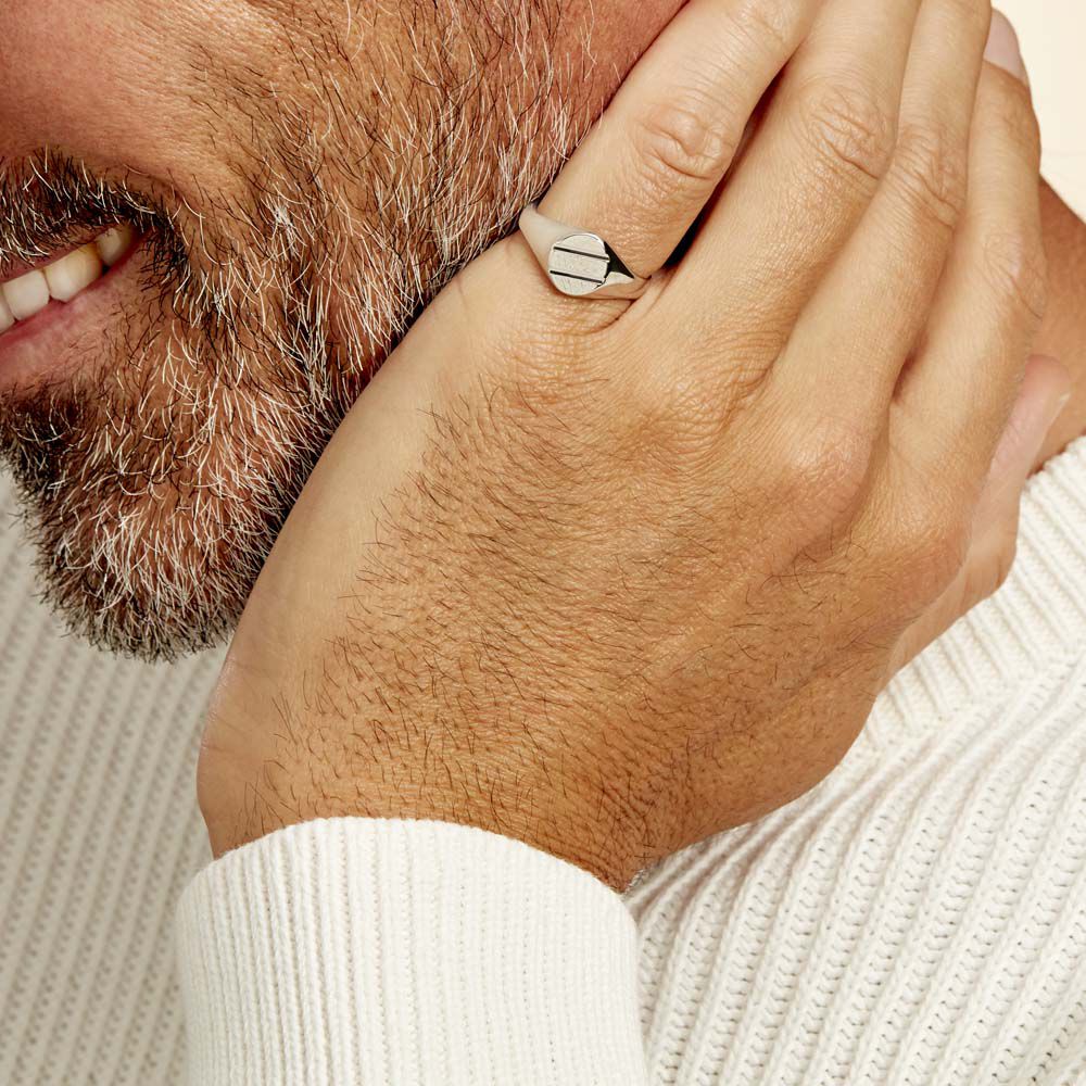 Chevalière Kety Argent Blanc - Bijoux fantaisie Famille | Marc Orian