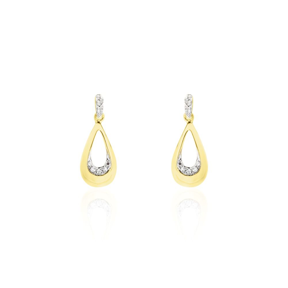 Boucles D'oreilles Puces Nirmala Or Jaune Diamant - Pendantes Femme | Marc Orian
