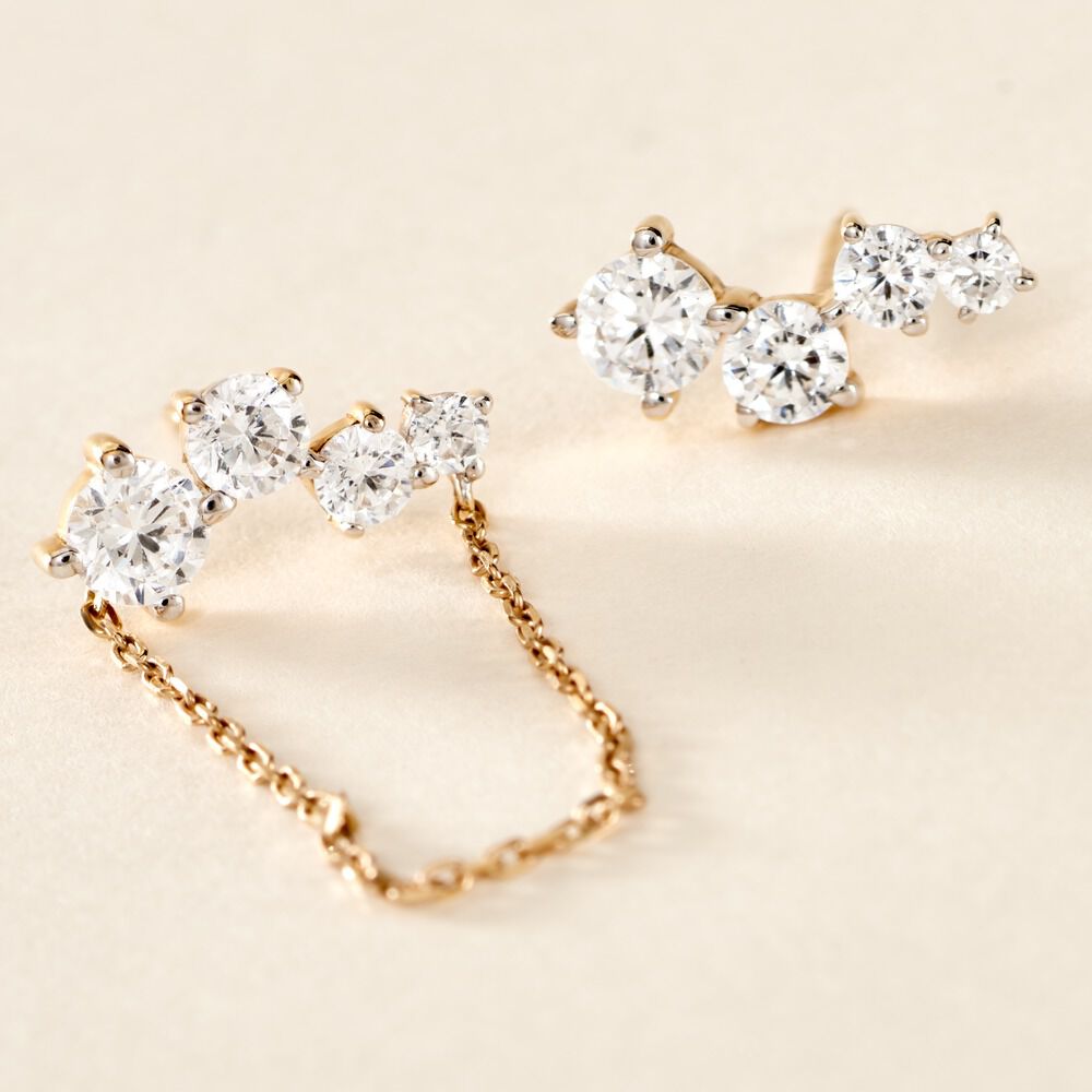 Bijoux D'oreilles Ethere Or Jaune Oxyde De Zirconium - Piercings d'oreilles Femme | Marc Orian