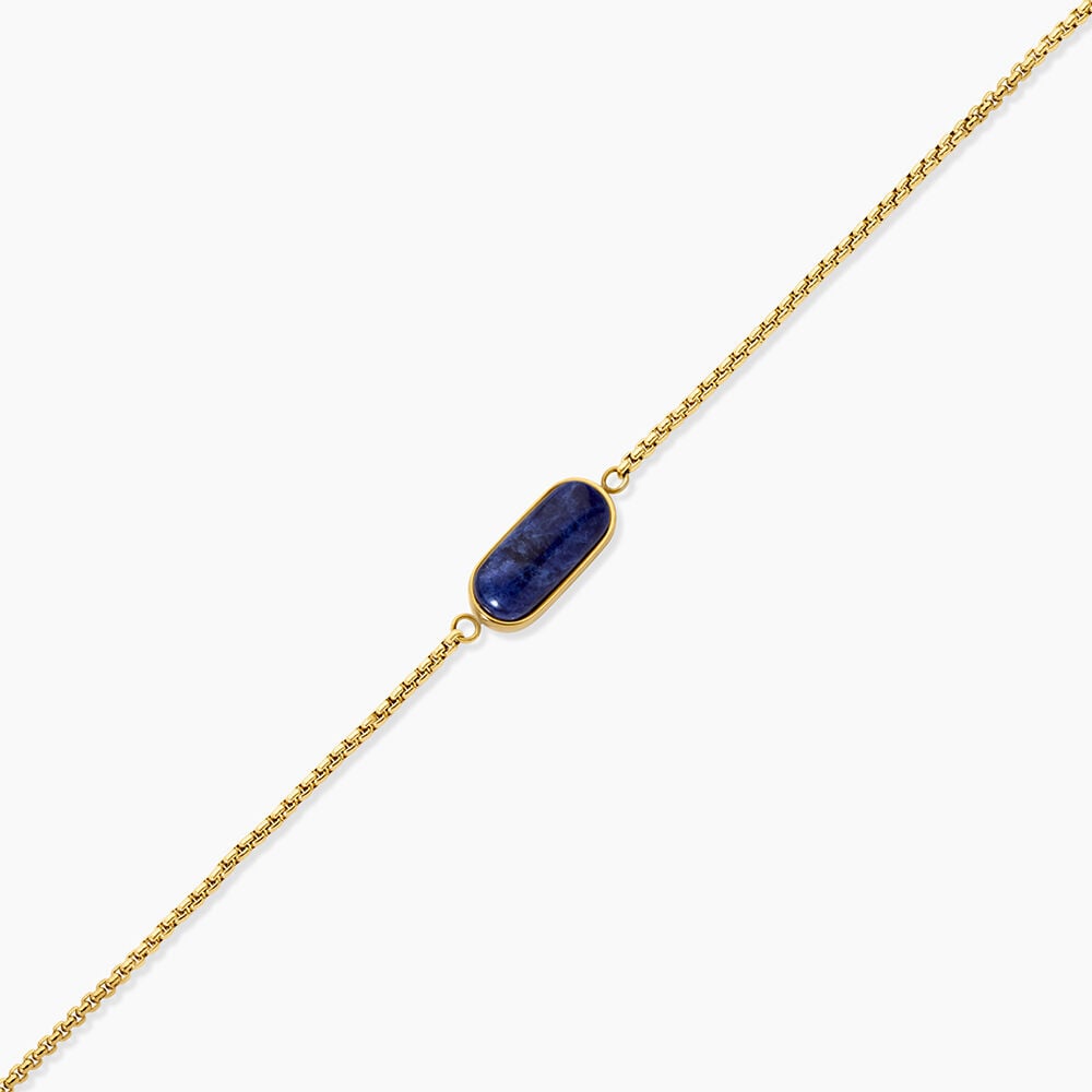 Bracelet Dannie Acier Jaune Sodalite - Bracelets cha&icirc;nes Femme | Marc Orian