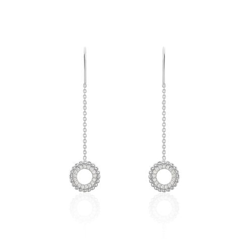 Boucles D'oreilles Pendantes Florenzia Argent Blanc Oxyde De Zirconium - Pendantes Femme | Marc Orian