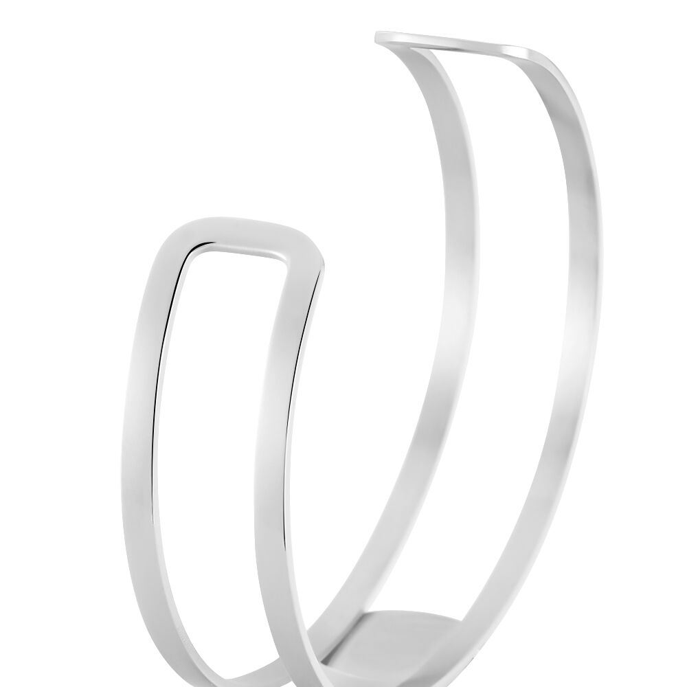 Bracelet Jonc Eline Acier Blanc Pierre De Synthese - Bracelets joncs Femme | Marc Orian